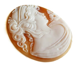 Shell cameo Venus profile italian cameo jewelry donadio cameo shell sardonyx cameo camée lâche ルーズカメオ свободная камея camafeo flojo