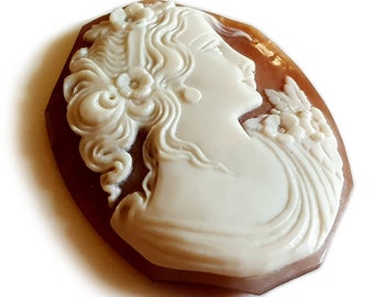 Sardonic shell cameo Flora profile italian cameo jewelry donadio cameo shell sardonyx cameo camée lâche ルーズカメオ свободная камея camafeo flojo
