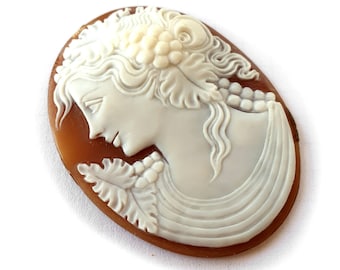 Loose Shell cameo Bacchante italian cameo jewelry donadio cameos shell camée lâche ルーズカメオ свободная камея camafeo flojo gift