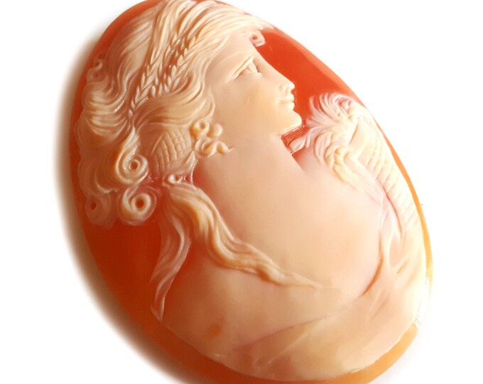 Loose shell cameo nude Ceres goddess profile italian cameo jewelry donadio cameos shell camée lâche ルーズカメオ свободная камея camafeo flojo