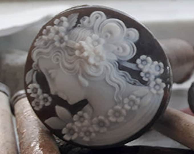 Shell cameo round woman flowers italian cameo jewelry donadio cameo shell sardonyx cameo camée lâche ルーズカメオ свободная камея camafeo flojo