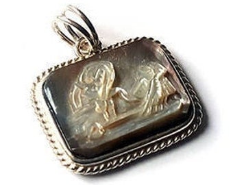 Mother of Pearl Cameo Pendant: Sterling Silver Italian Jewelry