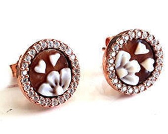 Shell cameo lobe earrings italian cameos jewelry donadio cameo shell boucles d'oreilles camée pendientes camafeo カメオイヤリング Камея серьги gifts