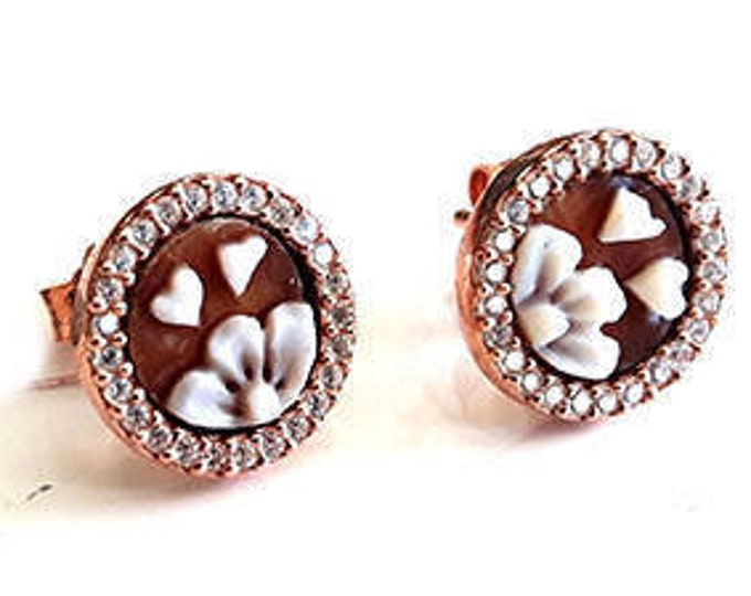 Shell cameo lobe earrings italian cameos jewelry donadio cameo shell boucles d'oreilles camée pendientes camafeo カメオイヤリング Камея серьги gifts