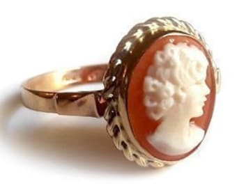 Anello cammeo in oro profilo antico cammeo italiano gioielli donadio cammei conchiglia bague camée anillo camafeu камея кольцо カメオリング