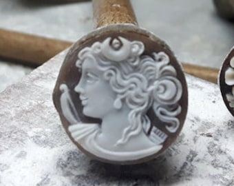 Loose shell cameo Diana goddess profile italian cameo jewelry donadio cameo shell camée lâche ルーズカメオ свободная камея camafeo flojo