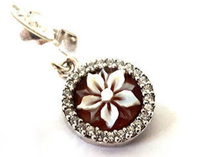 Shell cameo charm Lotus pandora bracelet italian cameo jewelry donadio cameo shell women gift Charme camée カメオの魅力 Камея браслет
