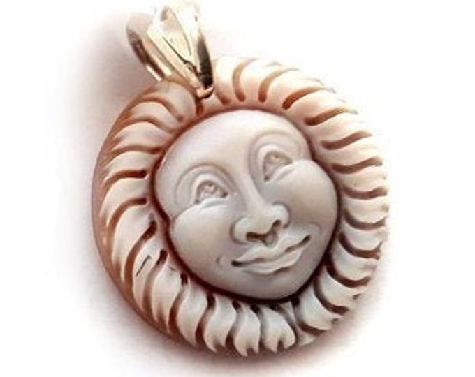Loose cameo pendant Sun Lion italian cameos jewelry donadio cameos shell pendentif camée colgante camafeo カメオペンダント Камея подвеска