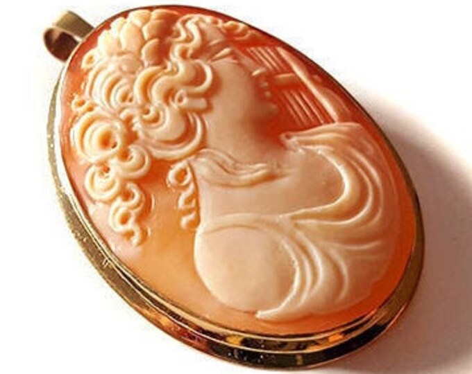 Gold cameo brooch & pendant Sappho italian cameo jewelry donadio cameos shell gift for her camafeu broche camée Камуфляжная брошь カメオブローチ