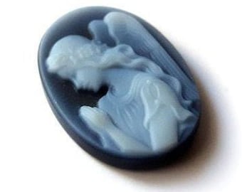 Blue stone cameo angel italian cameo jewelry donadio agate stone cameo camée lâche ルーズカメオ свободная камея camafeo flojo