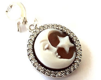 Ciondolino cammeo Luna bracciale pandora gioielli italiani cameo camei italiani cammei regalo per lei