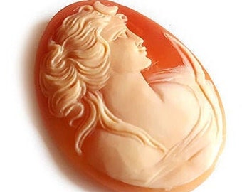 Loose shell cameo nude Diana goddess profile italian cameo jewelry donadio cameos shell camée lâche ルーズカメオ свободная камея camafeo flojo