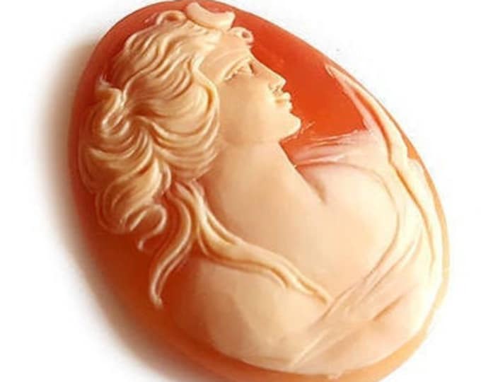 Loose shell cameo nude Diana goddess profile italian cameo jewelry donadio cameos shell camée lâche ルーズカメオ свободная камея camafeo flojo