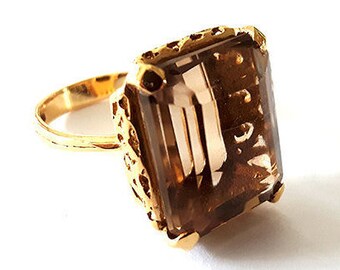 Vintage gold Amber ring italian precious jewelry donadio fine jewellery bijoux or Joyería fina изысканные украшения ファインジュエリー