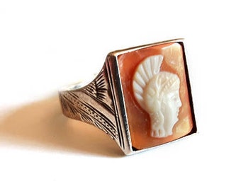 Anello uomo shell cameo cameo piazza italiana gioielli donadio cammei shell bague camée homme マンカメオリング человеческое кольцо regalo per lui