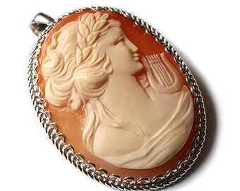 Carnelian cameo spillo & ciondolo cameo italiano gioielli donadio cammadi shell camée