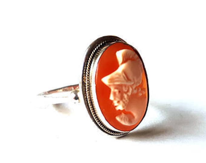 Cammeo di conchiglia anello antico guerriero cameo italiano gioielli donadio cameos bagues camée .