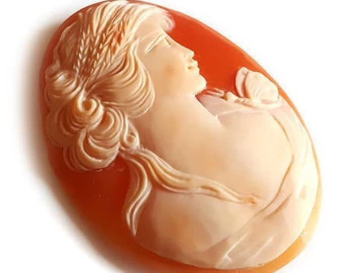 Loose shell cameo nude Ceres & butterfly italian cameo jewelry donadio cameos shell camée lâche ルーズカメオ свободная камея camafeo flojo