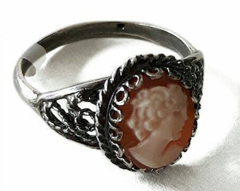 Anello di boho cameo romano profilo cameo italiano cameo donadio cameos bague camée .