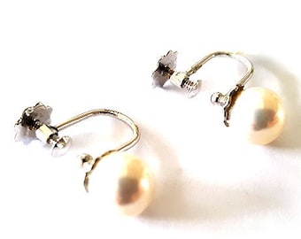 Pearl earrings italian coral jewelry donadio corals cameos woman gift  Мать жемчужных серег Boucles d'oreille nacre 真珠のイヤリングの母