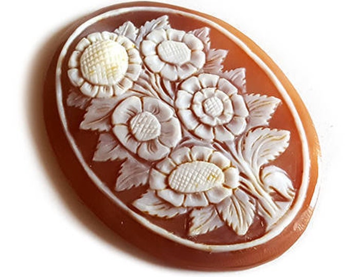 Loose shell cameo nude sunflowers italian cameo jewelry donadio cameos shell camée lâche ルーズカメオ свободная камея camafeo flojo