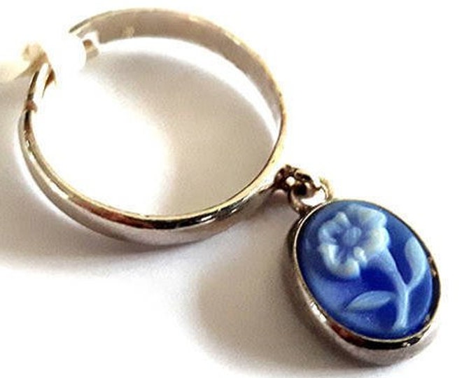 Blue cameo ring calle flower hair italian cameo jewelry donadio agate stone cameos bague camée камея кольцо カメオリング anillo camafeo