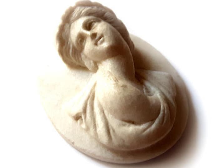 Stone lava cameo relief Woman profile italian cameo jewelry donadio stone cameos