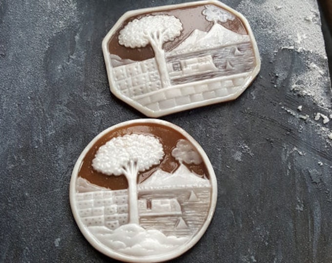 Shell cameo Napoli Vesuvio italiano cameo gioielli donadio cameo shell sardonyx cameo camée lâche ルーズカメオ свободная камея camafeo flojo
