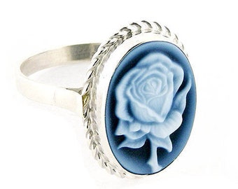 Cammeo blu, rosa, cammeo italiano, gioielli, donadio, agata, cammeo in pietra, bague camée, anello con cammeo, regalo di compleanno