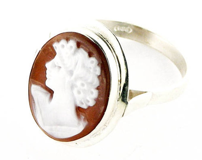 Vintage camo ring sardonyx profile italian cameo jewelry donadio cameos shell bague camée камея кольцо カメオリング anillo camafeo birthday gift