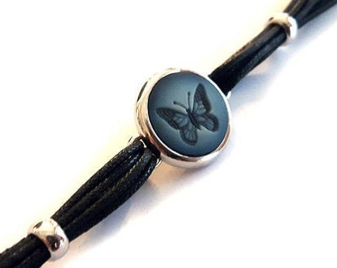 Blue cameo bracelet butterfly italian cameo jewelry donadio agate stone cameos silver cameo bracelets camée Камень камео браслет 石のカメオブレスレット