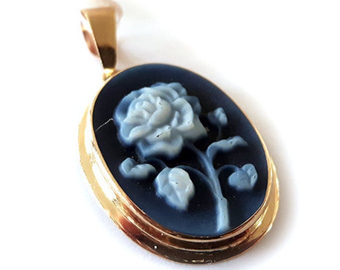 Ciondolo cammeo blu rosa gioielli cammeo italiano donadio agata pietra cammei pendentif camée colgante de camafeo カメオペンダント Камея подвеска