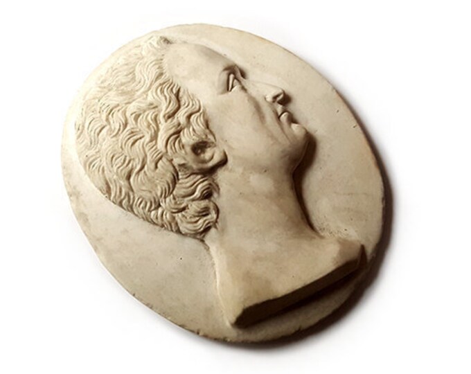 Stone lava cameo relief Caesar profile italian cameo jewelry donadio stone cameos