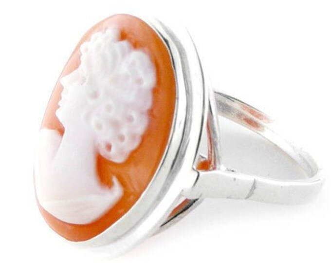 Shell cameo ring cornelian profile italian cameo jewelry donadio cameos shell bague camée камея кольцо カメオリング anillo camafeo birthday gift