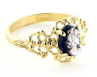 Mother-of-pearl cameo ring italian cameo jewelry donadio cameos shell bague camée камея кольцо カメオリング anillo camafeo birthday gift