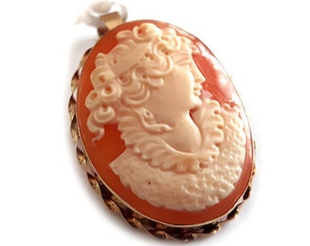 Gold Victorian cameo brooch & pendant italian cameo jewelry donadio cameos shell Камуфляжная брошь カメオブローチ broche camée pendentif camafeo