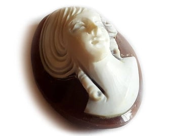 Sardonyx shell cameo woman portrait italian cameo jewelry donadio cameos shell camée lâche camafeo flojo ルーズカメオ свободная камея