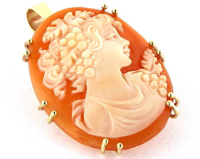 Gold Bacchante cameo brooch & pendant shell cameo donadio italian cameos shell jewelry gift for her Камуфляжная брошь カメオブローチ broche camée