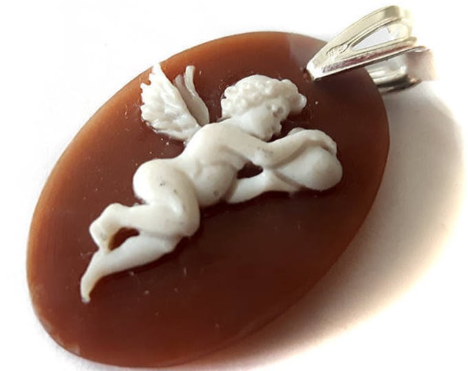 Shell cameo pendant Cupid italian cameos jewelry donadio cameos shell pendentif camée colgante camafeo カメオペンダント Камея подвеска