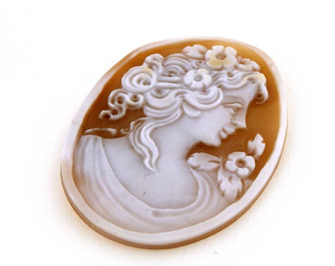 Vintage shell cameo Flora italian cameo jewelry donadio cameo shell sardonyx cameo camée lâche ルーズカメオ свободная камея camafeo flojo gift