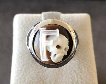 Shell cameo ring skull letter italian cameo jewelry donadio cameos shell bague camée homme マンカメオリング человеческое кольцо anillo camafeu