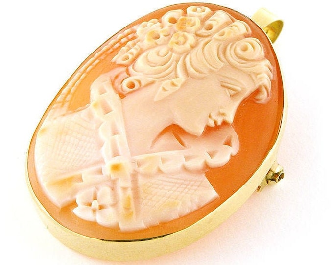 Victorian cameo brooch & pendant shell cameo donadio italian cameos shell jewelry gift for her Камуфляжная брошь カメオブローチ broche camée