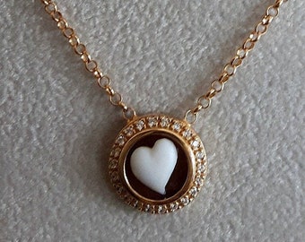 Shell cameo necklace heart italian cameo jewelry donadio cameos shell collier camée collar camafeu カメオ ネックレス Камея ожерелье