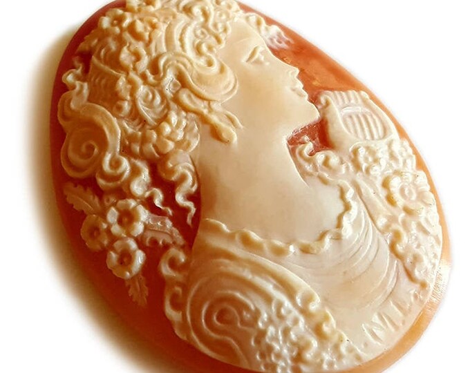 Cornelian shell cameo Sappho italian cameo jewelry donadio cameo shell camée lâche ルーズカメオ свободная камея camafeo flojo birthday gift