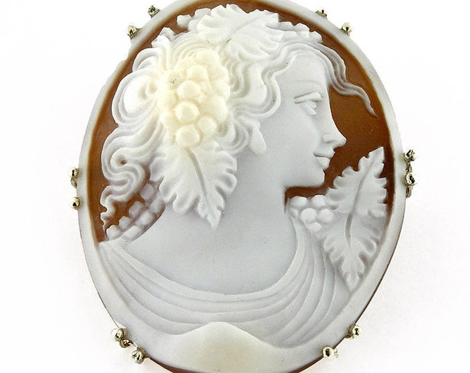 Bacchante cameo brooch & pendant shell cameo donadio italian cameos sardonic shell jewelry gift for her Камуфляжная брошь カメオブローチ camée