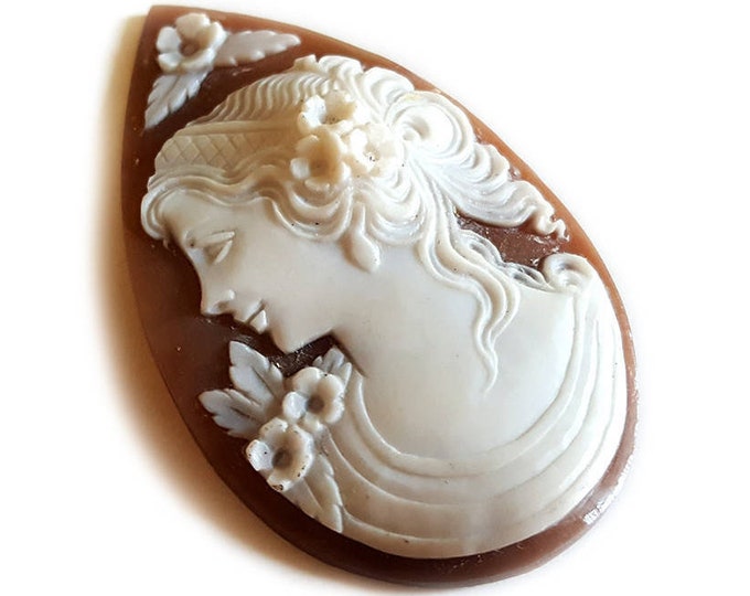 Shell cameo Flora italian cameo jewelry donadio cameo shell sardonyx cameo camée lâche ルーズカメオ свободная камея camafeo flojo gift