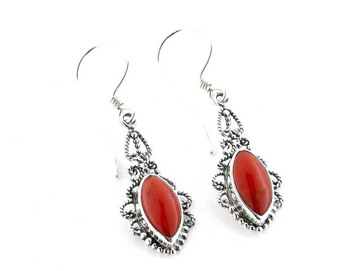 Red coral earrings filigree italian coral jewelry donadio coral cameos jewellery boucles d'oreilles corail rouge サンゴのイヤリング Коралловые серьги