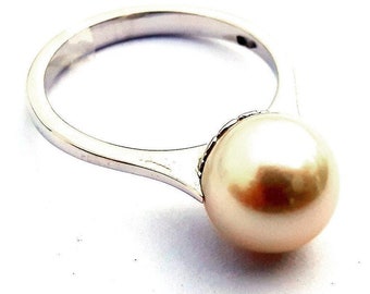 Pearl gold ring white gold ring italian fine jewelry donadio jewels bague perle кольцо с жемчугом パール付きリング anillo perla
