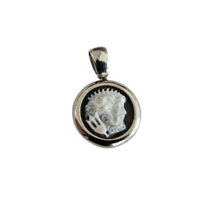 Ciondolo cammeo gladiatore romano guerriero cammeo conchiglia sardonica collana cammeo italiano regalo per lei gioielleria per donna pasqua