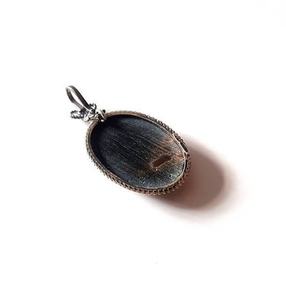 Pendentif Ancien Camée En Argent Sterling 925 Et Nacre - Bijou Vintage - Collier Avec Pendentif Occasion